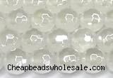 CAA6030 15 inches 6mm faceted round AB-color white agate beads
