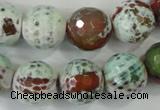CAA731 15.5 inches 16mm faceted round fire crackle agate beads