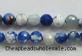 CAA796 15.5 inches 8mm faceted round fire crackle agate beads