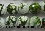 CAA808 15.5 inches 14mm faceted round fire crackle agate beads