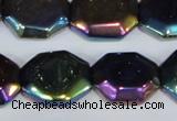 CAA862 15.5 inches 18*20mm octagonal AB-color black agate beads