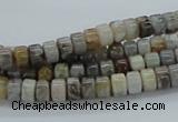 CAB138 15.5 inches 4*6mm roundel bamboo leaf agate beads