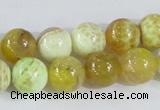 CAB661 15.5 inches 12mm round fire crackle agate beads wholesale