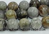CAB68 15.5 inches 12mm round silver needle agate gemstone beads