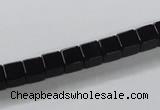 CAB834 15.5 inches 6*6mm cube black agate gemstone beads wholesale