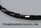 CAB838 15.5 inches 4*6mm cuboid black agate gemstone beads wholesale