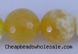 CAB971 15.5 inches 16mm faceted round fire crackle agate beads