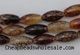 CAG1452 15.5 inches 6*16mm rice dragon veins agate beads