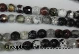 CAG1503 15.5 inches 6mm faceted round fire crackle agate beads