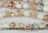 CAG1511 15.5 inches 8mm faceted round fire crackle agate beads