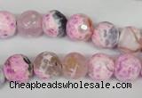 CAG1521 15.5 inches 10mm faceted round fire crackle agate beads