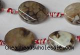 CAG1576 15.5 inches 15*20mm twisted oval fire crackle agate beads