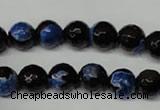 CAG2273 15.5 inches 10mm faceted round fire crackle agate beads
