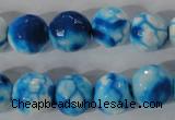 CAG3874 15.5 inches 12mm faceted round fire crackle agate beads