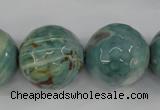 CAG4589 15.5 inches 20mm faceted round fire crackle agate beads