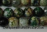 CAG4628 15.5 inches 6mm faceted round fire crackle agate beads