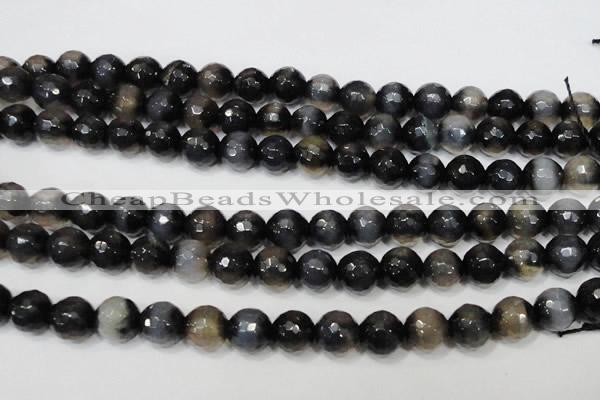 CAG4659 15.5 inches 8mm faceted round fire crackle agate beads