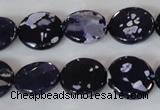 CAG4892 15 inches 15mm faceted coin fire crackle agate beads