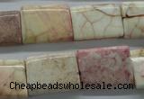 CAG4928 15.5 inches 16*20mm rectangle dyed white agate beads
