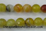 CAG5103 15.5 inches 10mm faceted round line agate beads wholesale