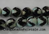 CAG5161 15 inches 10mm faceted round tibetan agate beads wholesale