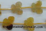 CAG5372 15.5 inches 13*15mm carved butterfly dragon veins agate beads
