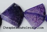 CAG5587 15 inches 30*40mm faceted triangle dragon veins agate beads