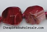 CAG5605 15 inches 18*20mm faceted nuggets agate gemstone beads