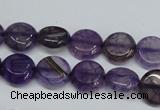 CAG5632 15 inches 12mm flat round dragon veins agate beads