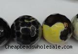 CAG5881 15 inches 20mm faceted round fire crackle agate beads
