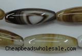 CAG5914 15 inches 10*30mm rice Madagascar agate gemstone beads