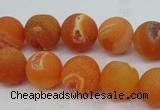 CAG5935 15 inches 12mm round matte druzy agate beads wholesale