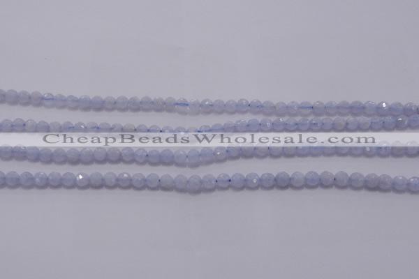CAG5995 15.5 inches 4mm faceted round blue lace agate beads