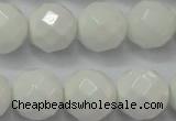 CAG6103 15.5 inches 10mm faceted round white agate gemstone beads