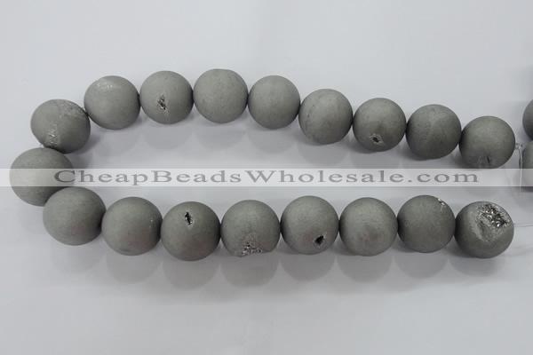 CAG6228 15 inches 20mm round plated druzy agate beads wholesale