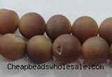 CAG6323 15 inches 10mm round plated druzy agate beads wholesale