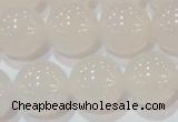 CAG6506 15.5 inches 16mm round Brazilian white agate beads