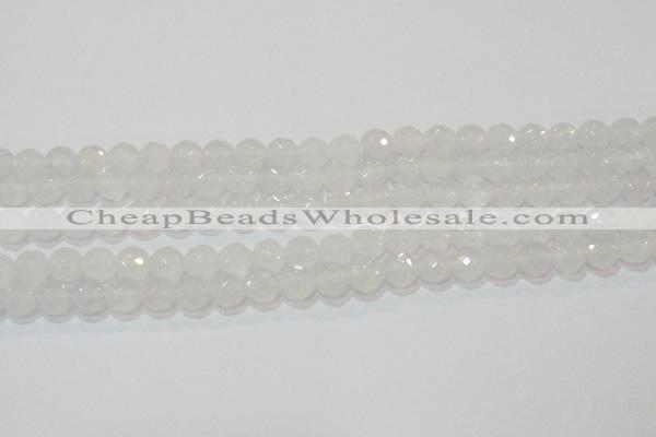 CAG6514 15.5 inches 12mm faceted round Brazilian white agate beads