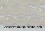 CAG6525 15.5 inches 8*12mm rice Brazilian white agate beads