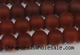 CAG6553 15.5 inches 7mm round matte red agate beads wholesale