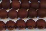 CAG6554 15.5 inches 8mm round matte red agate beads wholesale