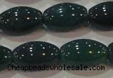 CAG6624 15.5 inches 11*17mm rice green agate gemstone beads