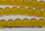 CAG7102 15.5 inches 8mm round yellow agate gemstone beads