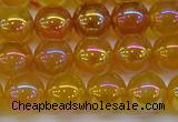 CAG7124 15.5 inches 12mm round AB-color yellow agate gemstone beads