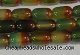 CAG7175 15.5 inches 8*12mm drum rainbow agate gemstone beads