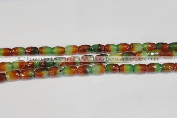 CAG7179 15.5 inches 10*14mm faceted drum rainbow agate gemstone beads