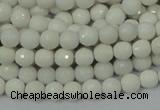 CAG7185 15.5 inches 3mm faceted round white agate gemstone beads