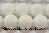 CAG7186 15.5 inches 16mm faceted round white agate gemstone beads