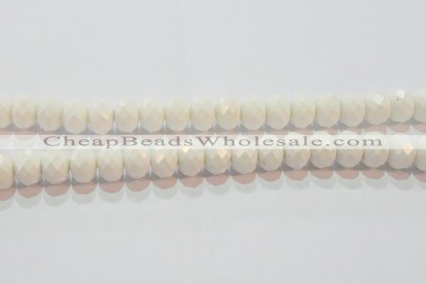 CAG7195 15.5 inches 10*14mm faceted rondelle white agate beads