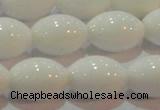 CAG7204 15.5 inches 12*16mm rice white agate gemstone beads